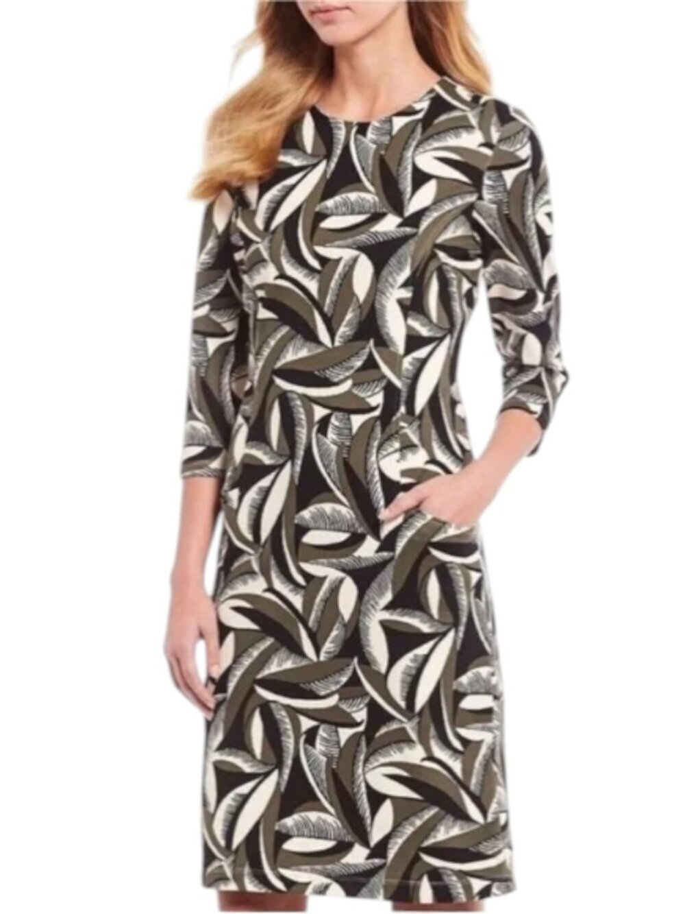 J. McLaughlin Catalyst Pop Feather Print Sheath Dress